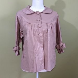 Shimmer Light Brown Jacket, 100% Cotton